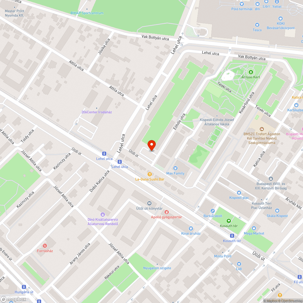 Parkolóban hagyott bútor bejelentés helye