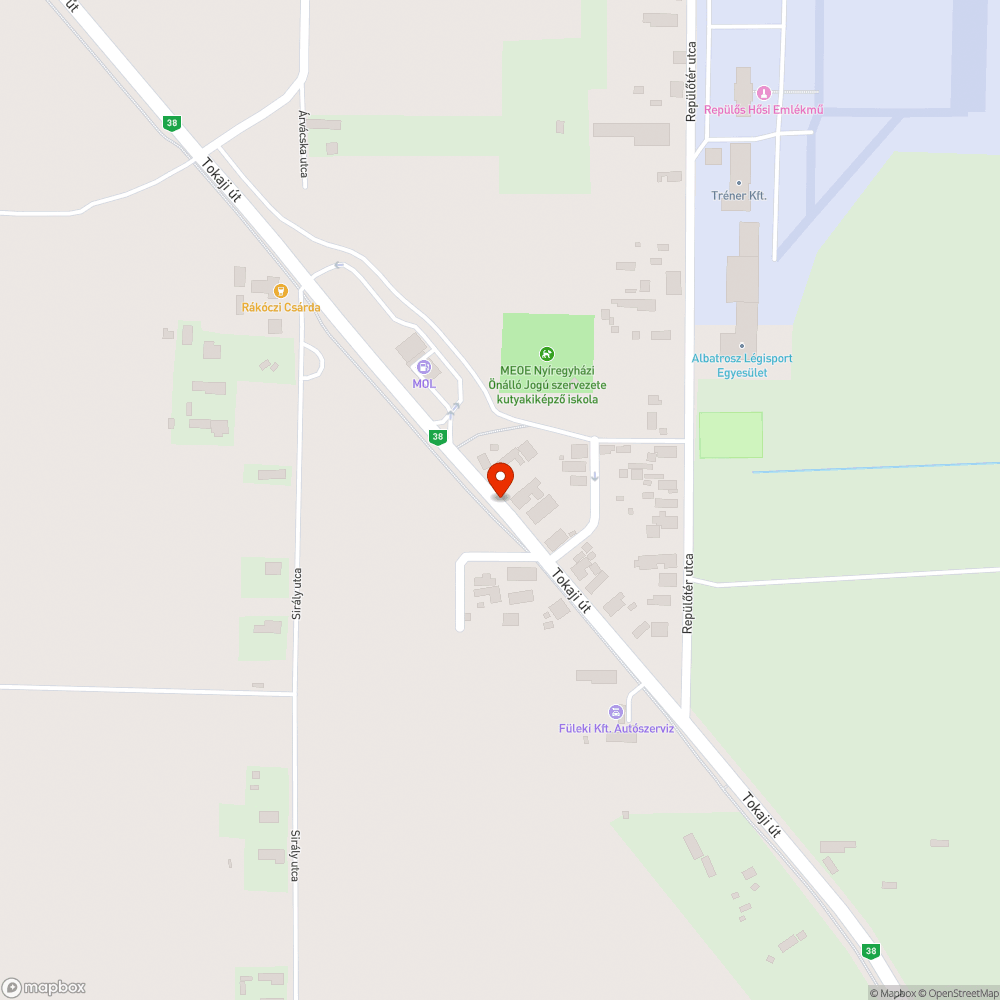 Róka tetem bejelentés helye