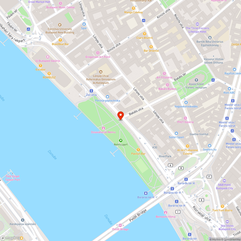 Botlásveszélyes átjáró a Bakáts utcánál bejelentés helye