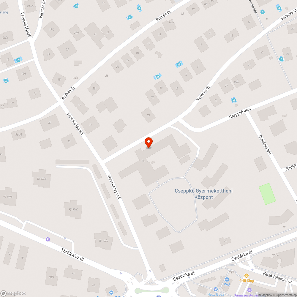 Cseppkő utcai Gyermekotthon külső járdájának akadálymentesítése bejelentés helye
