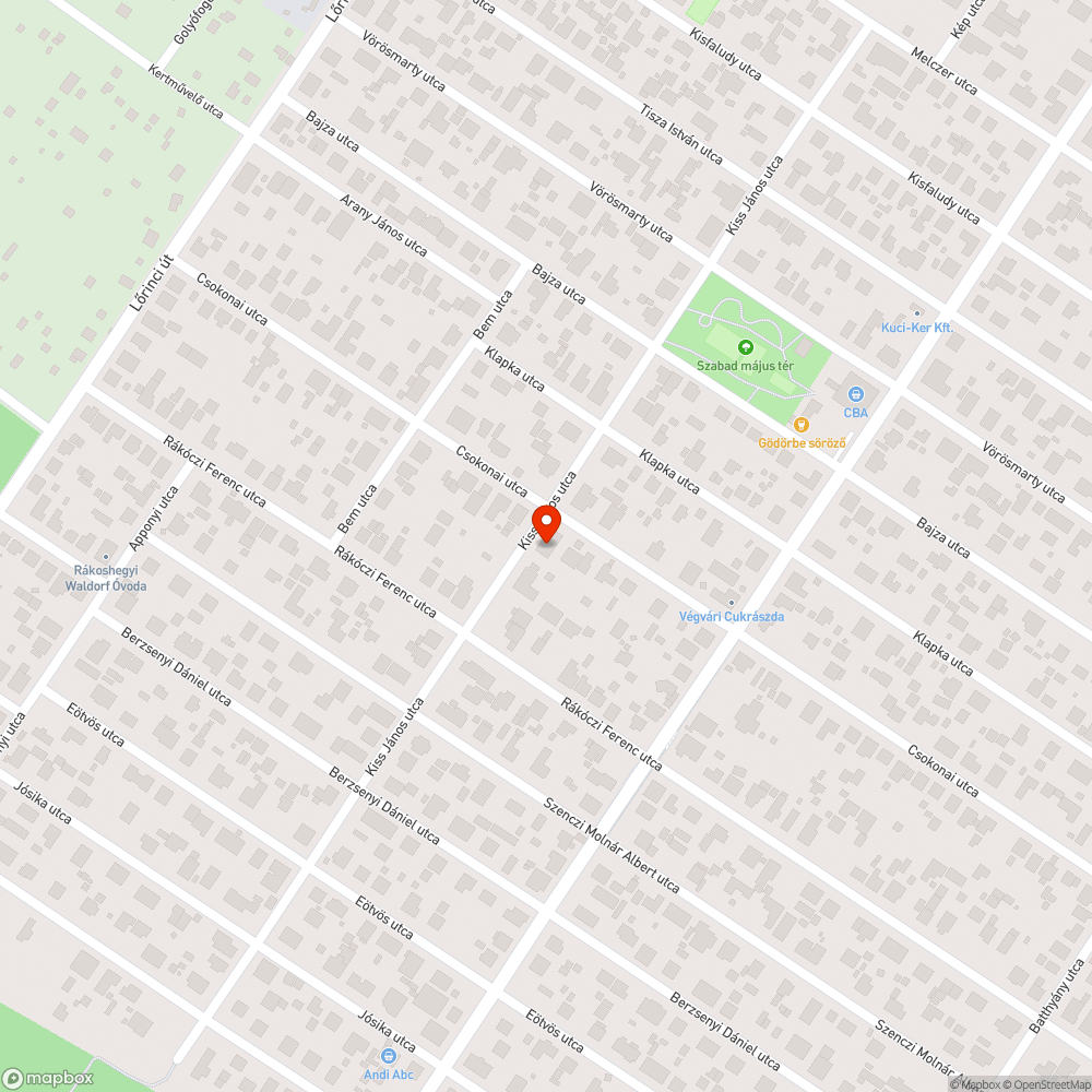 Közvilágítás hiba bejelentés helye