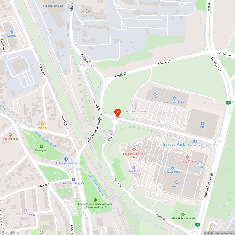 Kátyúk és törmelék bejelentés helye