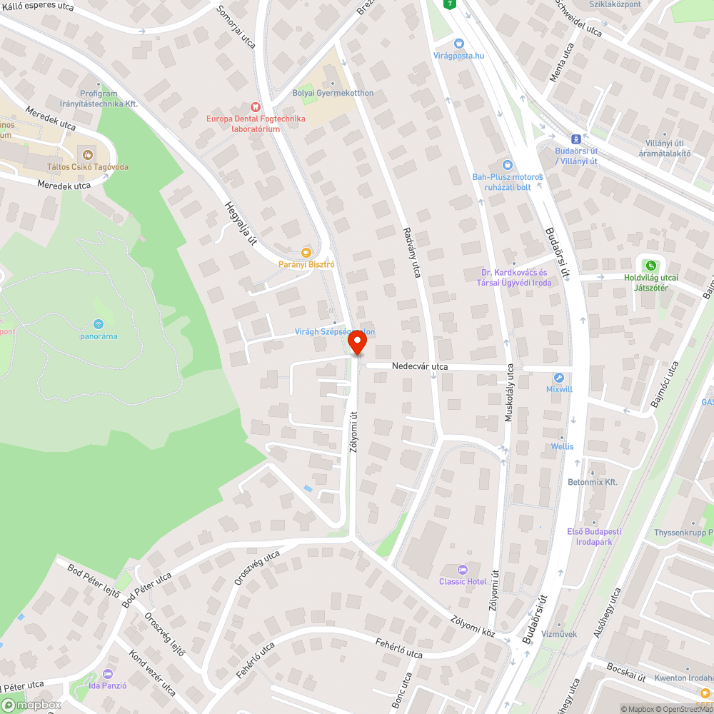 Járdahiba bejelentés helye