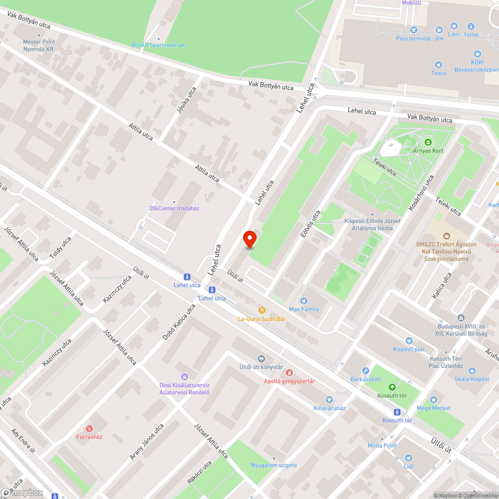 Javításra szoruló járda bejelentés helye