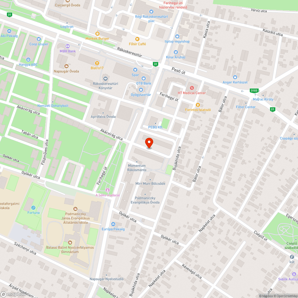 Társasház előtti parkoló és útszakasz mély kátyúkkal bejelentés helye