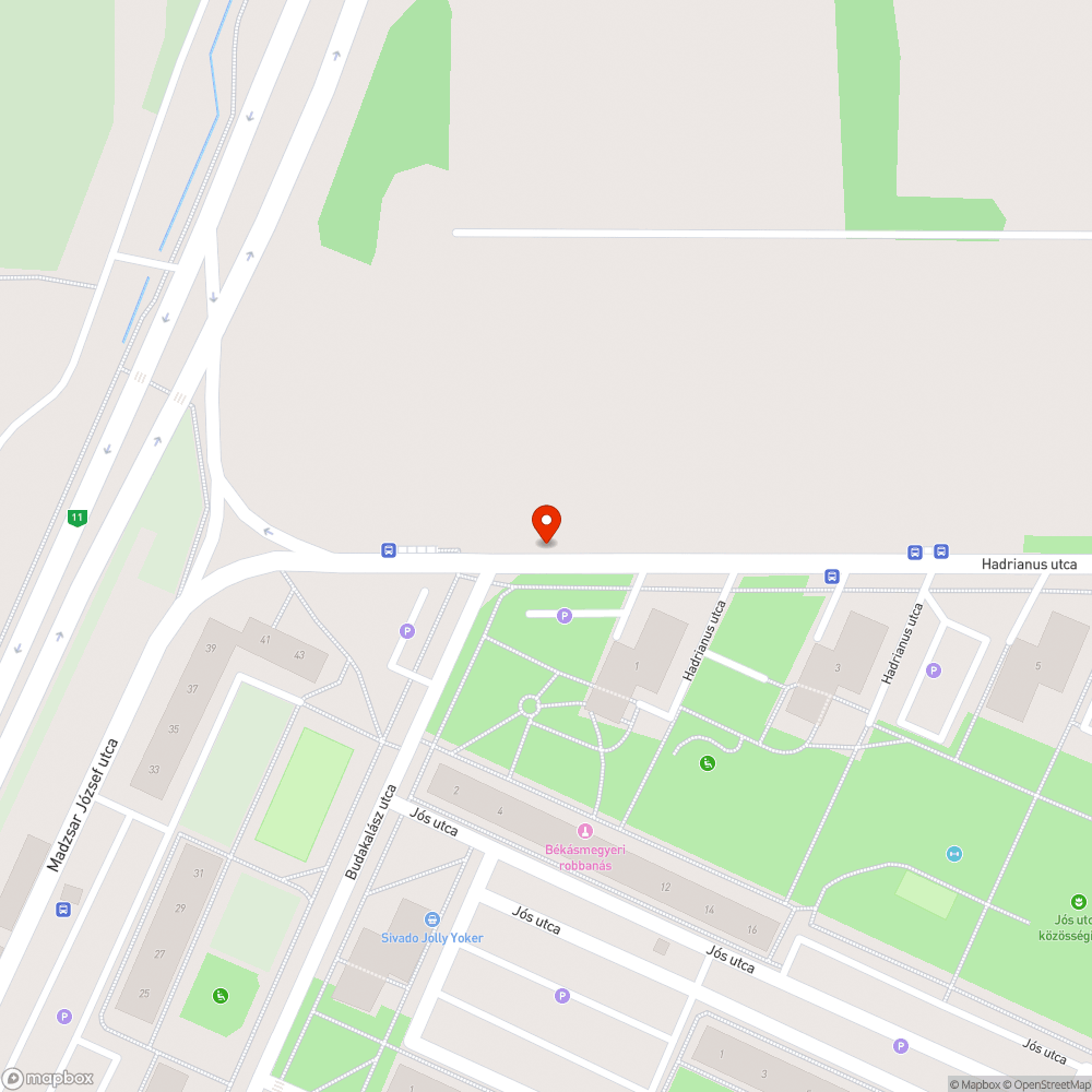 Buszmegálló - gyalogátkelő nélkül bejelentés helye