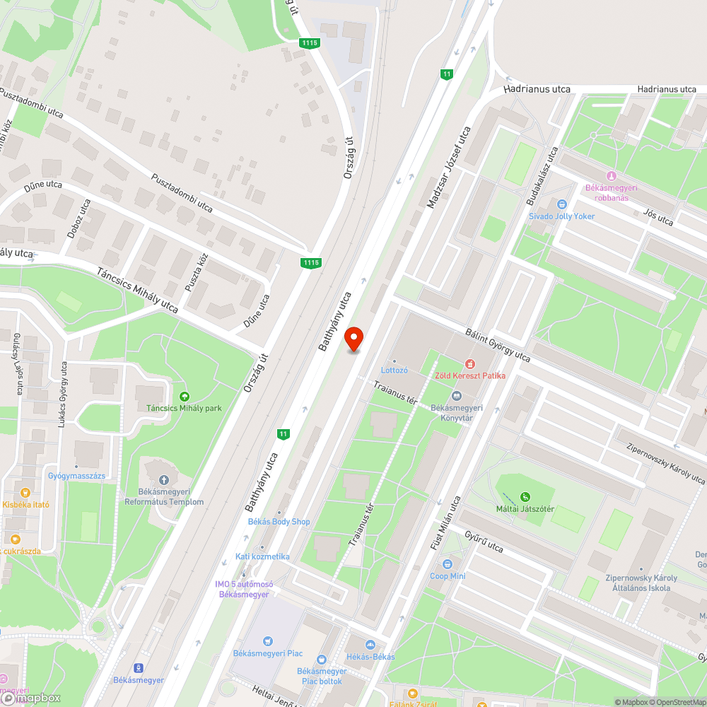 Buszmegálló - gyalogátkelő nélkül bejelentés helye