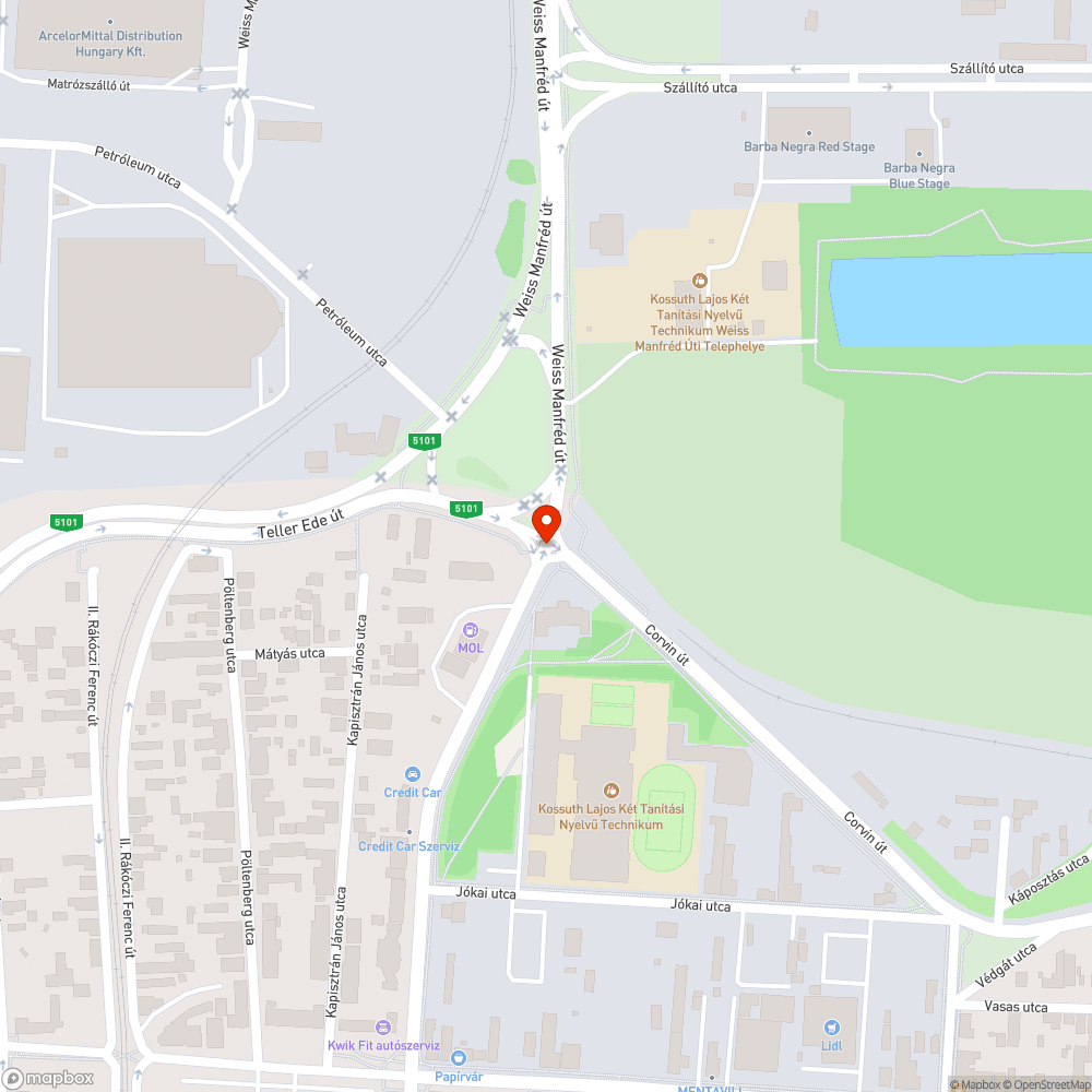 Megtépázott lámpa bejelentés helye