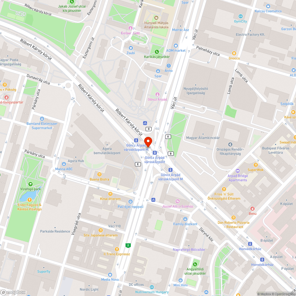 Megdőlt terelőnyíl bejelentés helye