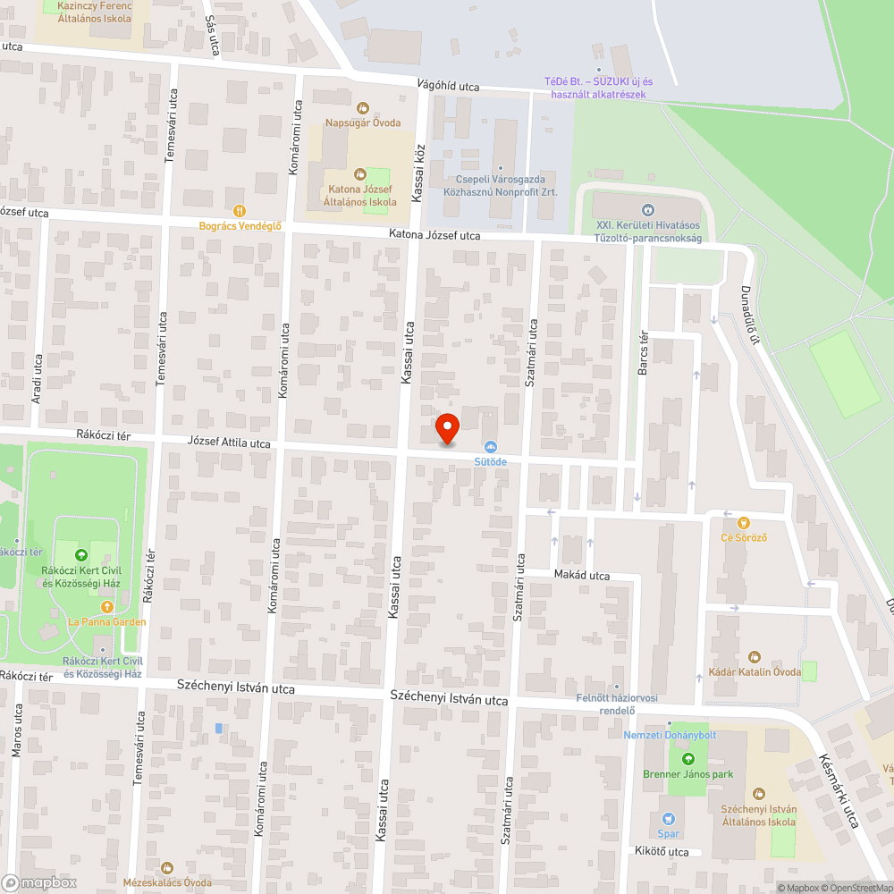 Beszakadt úttest bejelentés helye