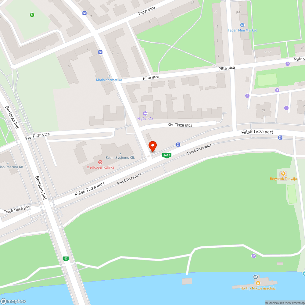 Beton hulladék a zöldsávban - Hajós utca és Felső Tisza part sarka bejelentés helye