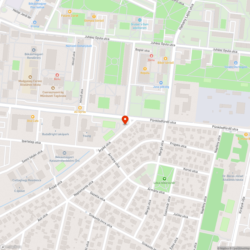 Kátyú bejelentés helye