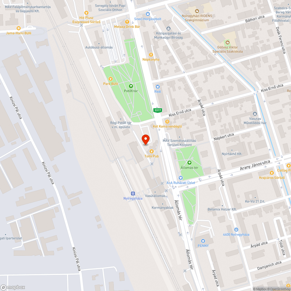 Vasútállomás környéke szemetes bejelentés helye