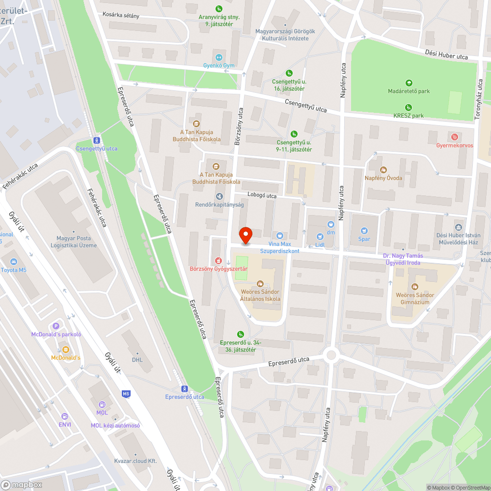 Kiégett lámpa bejelentés helye