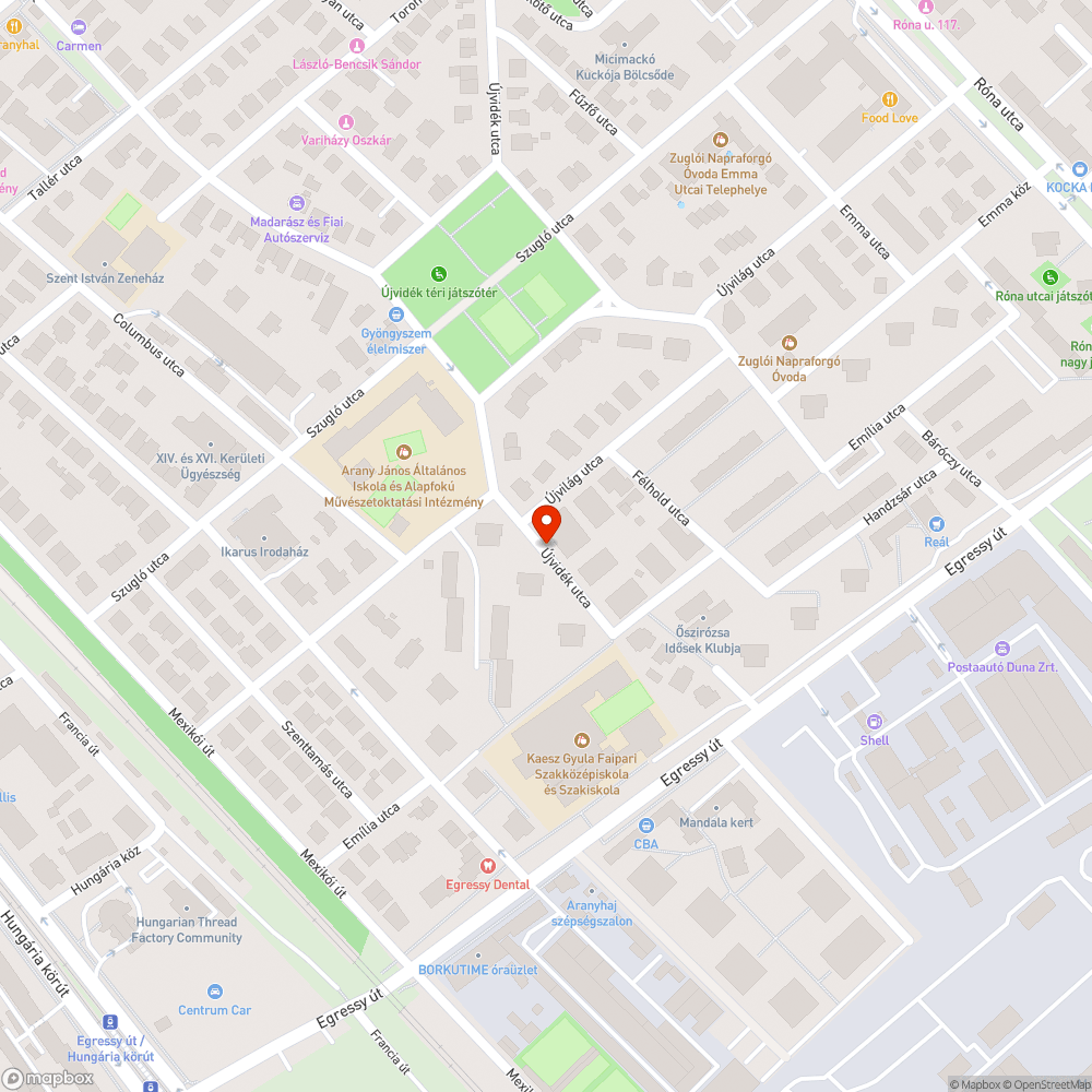 Lesüllyedt és felálló aknafedél bejelentés helye