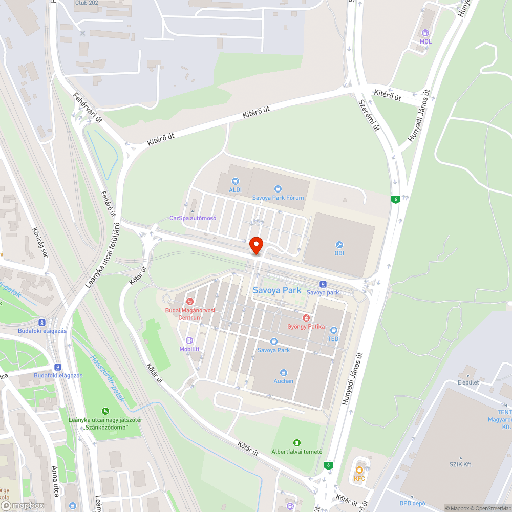 Kátyú bejelentés helye