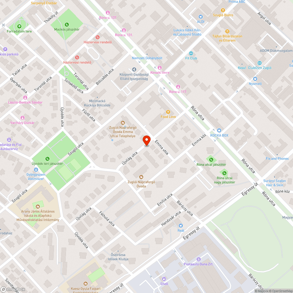 Bevásárlókocsi bejelentés helye