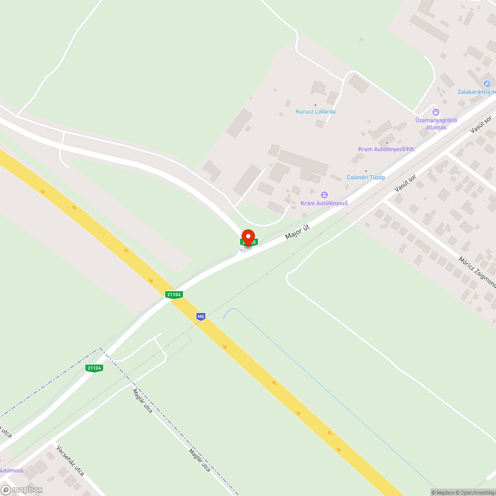 Csömör és Budapest határán veszélyes kivilágítatlan kereszteződés bejelentés helye