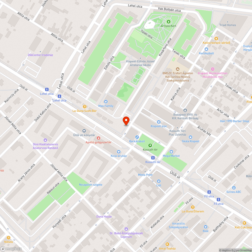 Fák sérült támrúdjai bejelentés helye