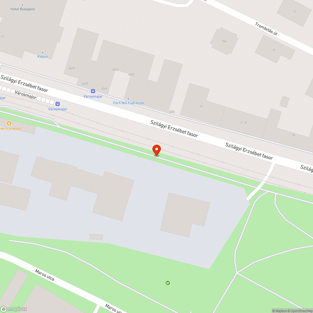 Városmajori kerékpárút kövezése bejelentés helye