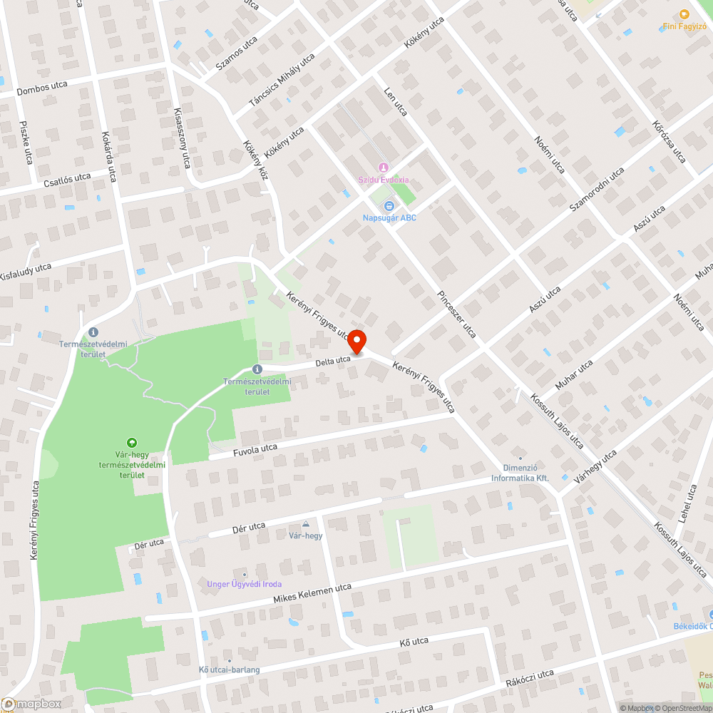 Delta utca kátyú bejelentés helye