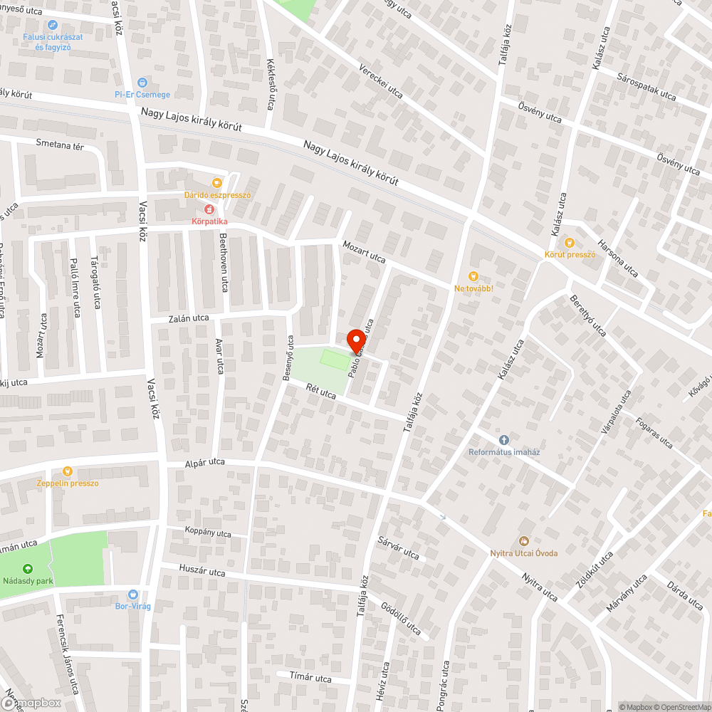 Közmővezeték nyomvonala felett beszakadt úttest bejelentés helye