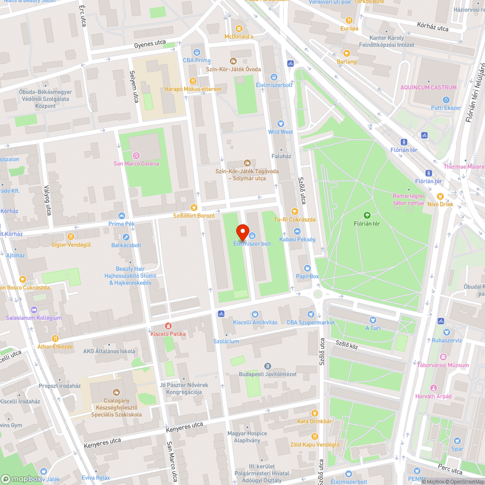 Letört faág a parkban bejelentés helye