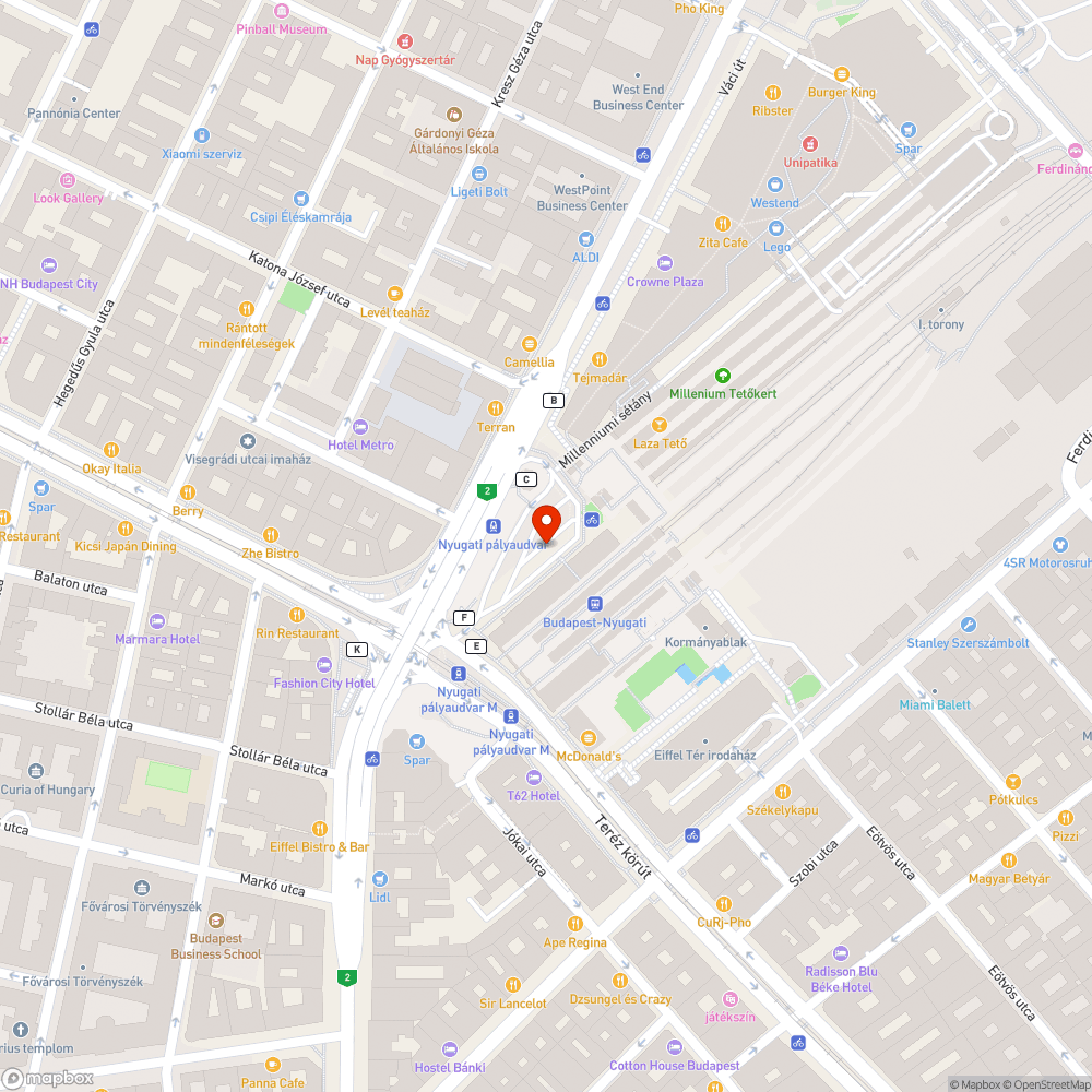 Zebra szükségessége a Nyugati téren bejelentés helye