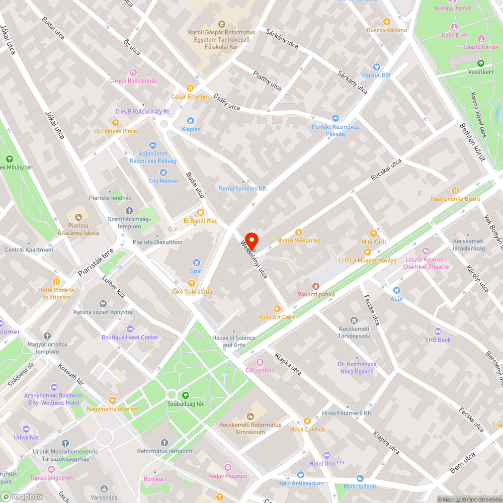 Nem működő közvilágítás a Wesselényi utcában bejelentés helye