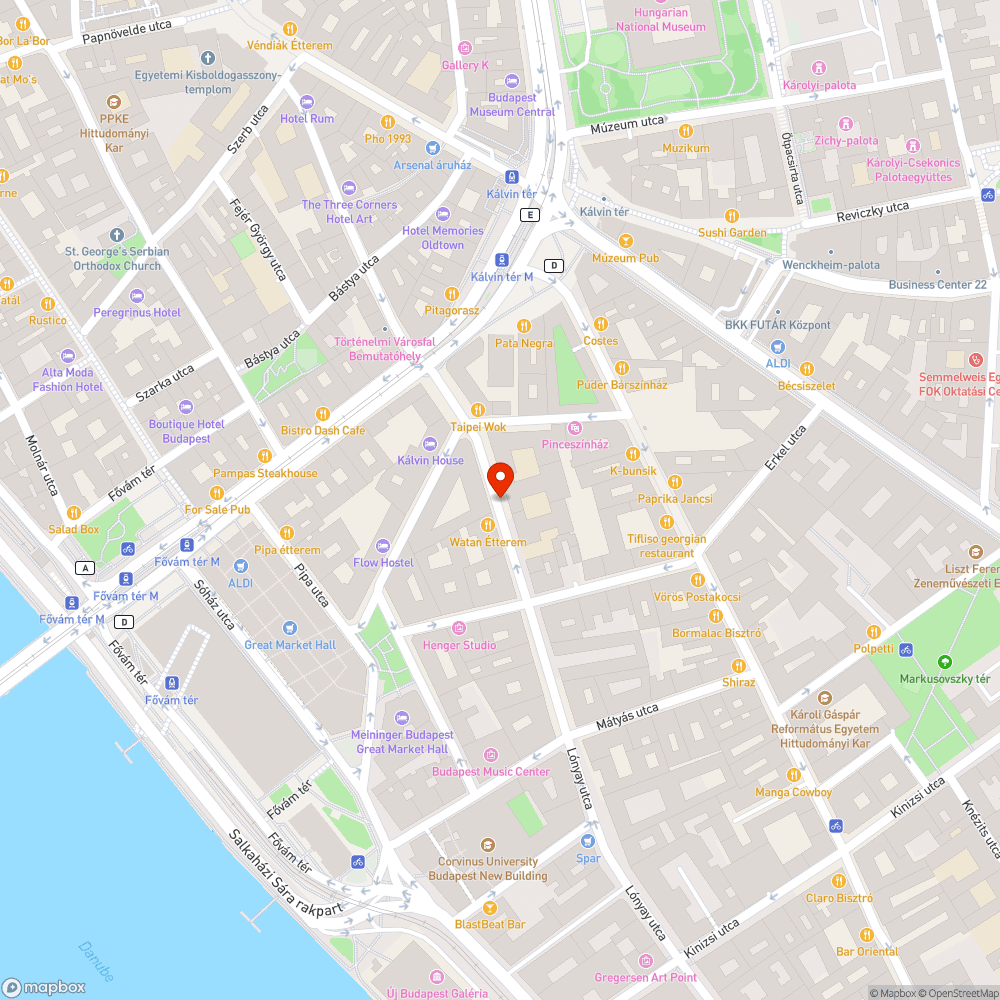 Lónyay utca Kálvin felőli végében obszcén graffiti bejelentés helye