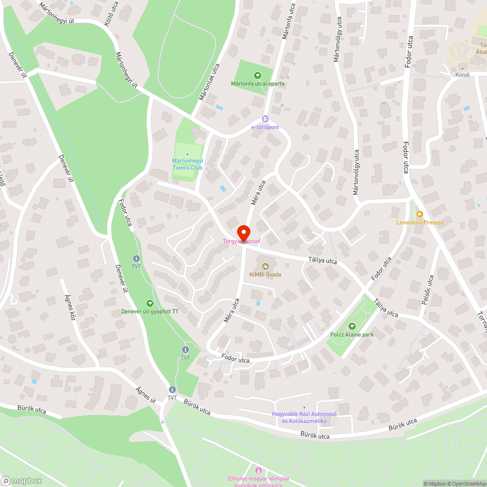 Kátyú BP XII. ker bejelentés helye