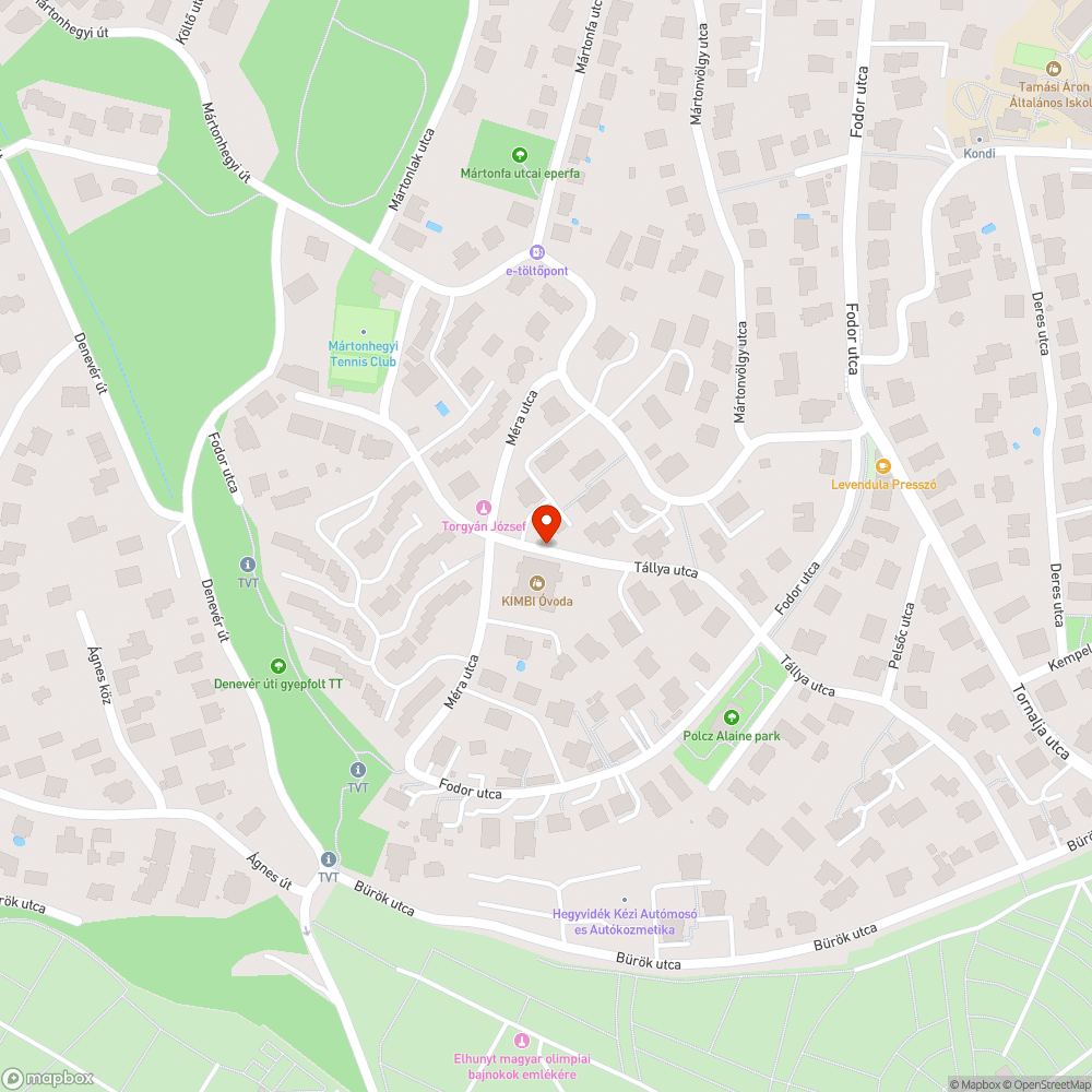 Kátyú BP XII. ker KIMBI Ovinál bejelentés helye