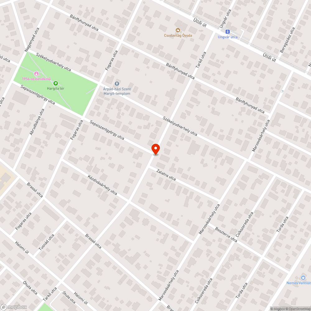 XVIII. kerület Zalatna utcánál nem ég a lámpa bejelentés helye