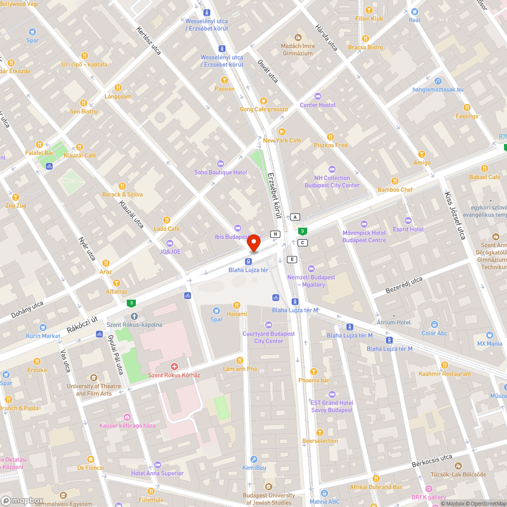 Blaha Lujza tér M  - B fel/lejárat graffitis bejelentés helye