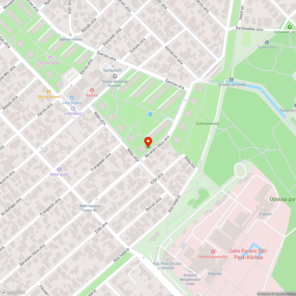 Elhagyott jármű az utcán bejelentés helye