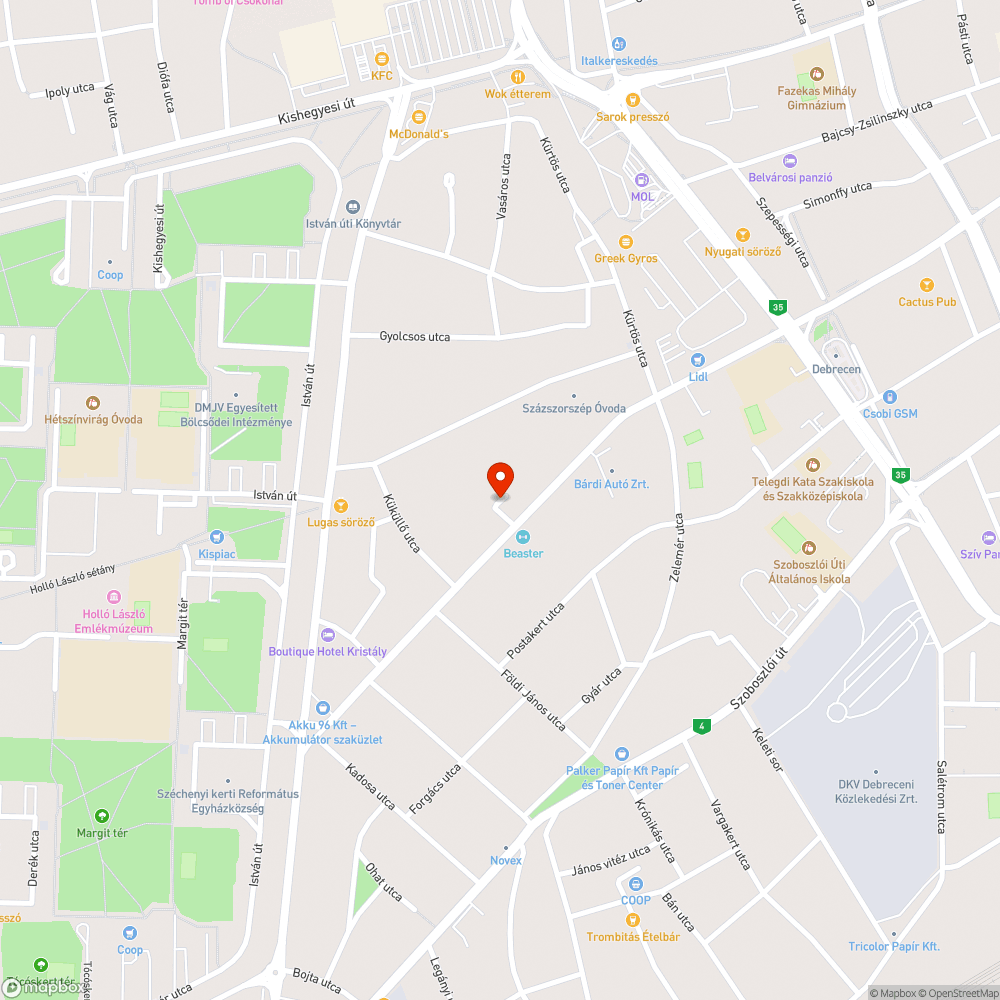 Megsüllyedt/beszakadt úttest bejelentés helye