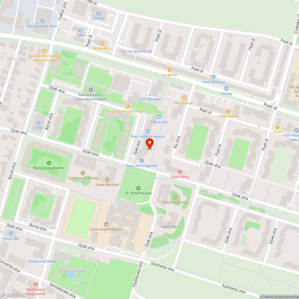 Rokkant parkoló bejelentés helye