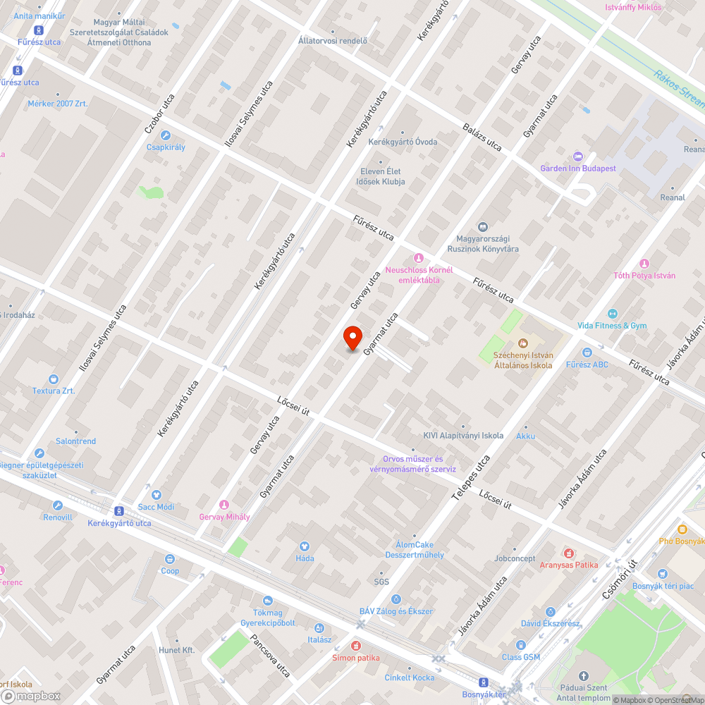 Felbontott, beszakadt járda bejelentés helye