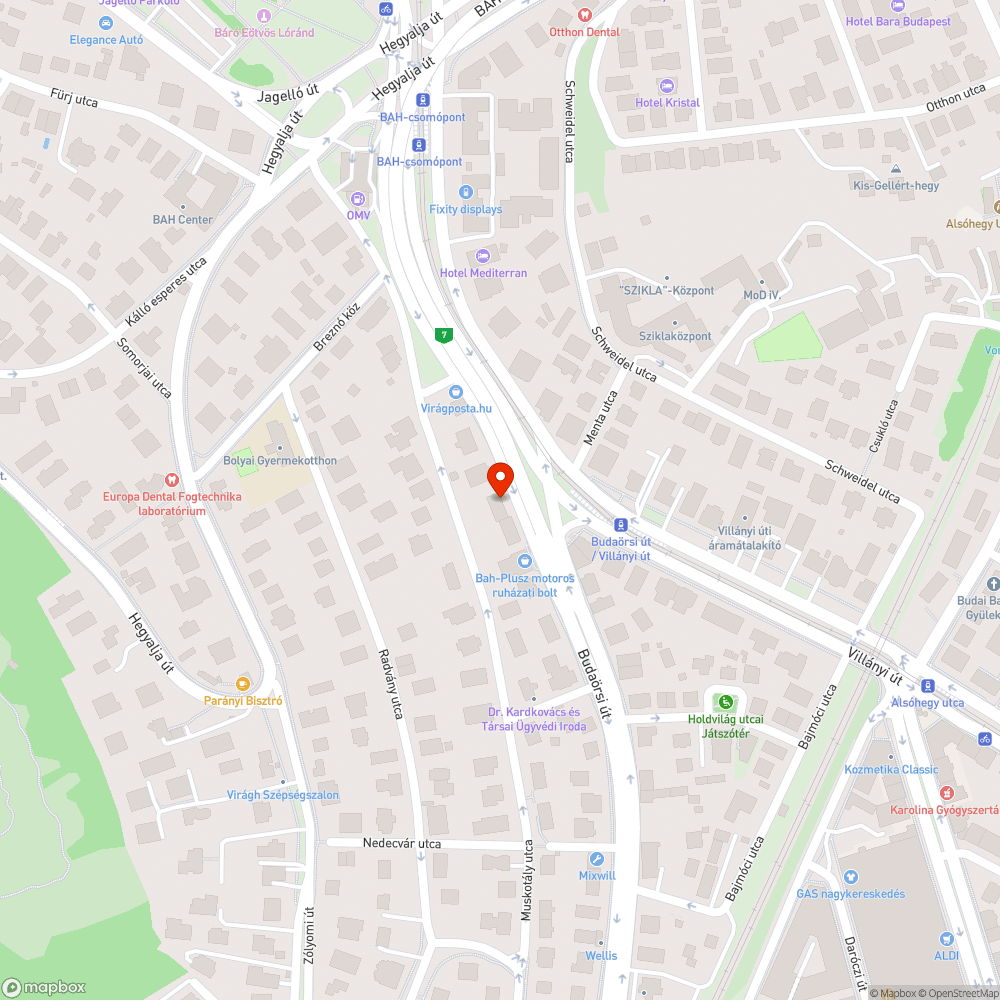 BAH-csomópont - Muskotály utca buszsáv állapota bejelentés helye