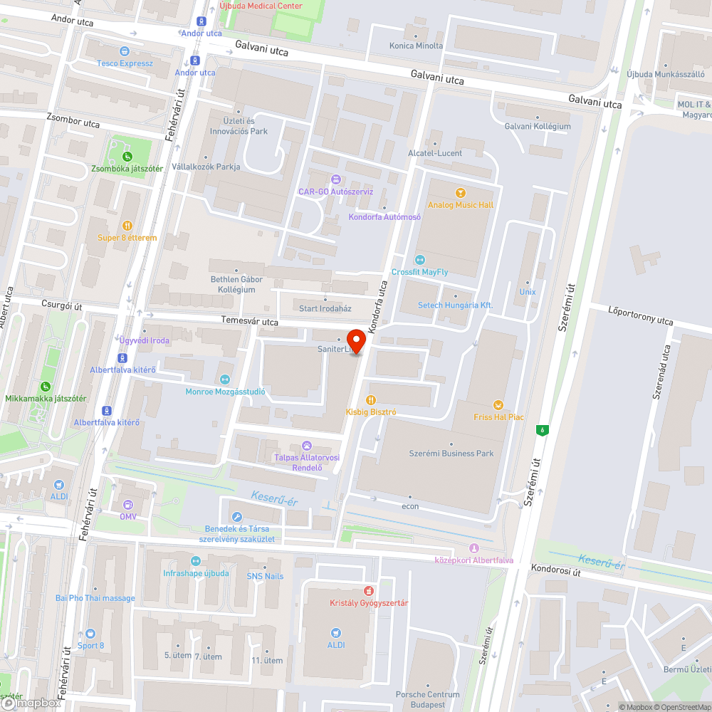 Szeméttel teli utca bejelentés helye