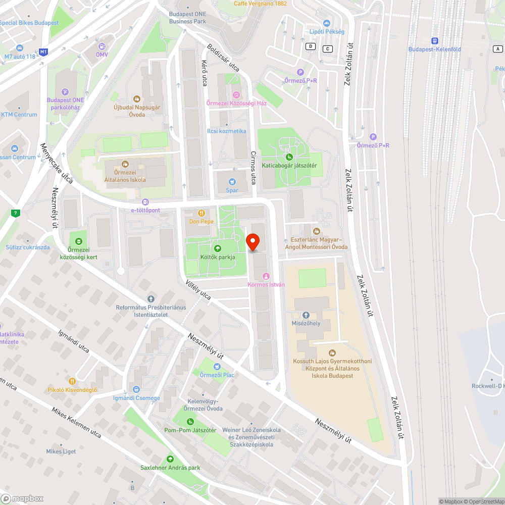 Menyecske utcai pocsolyák bejelentés helye