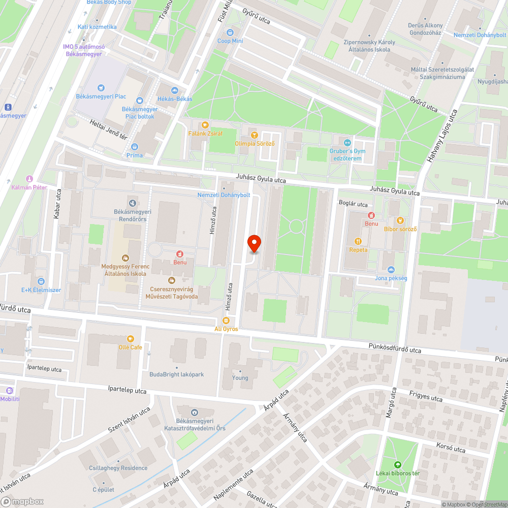 Kátyú az úton bejelentés helye