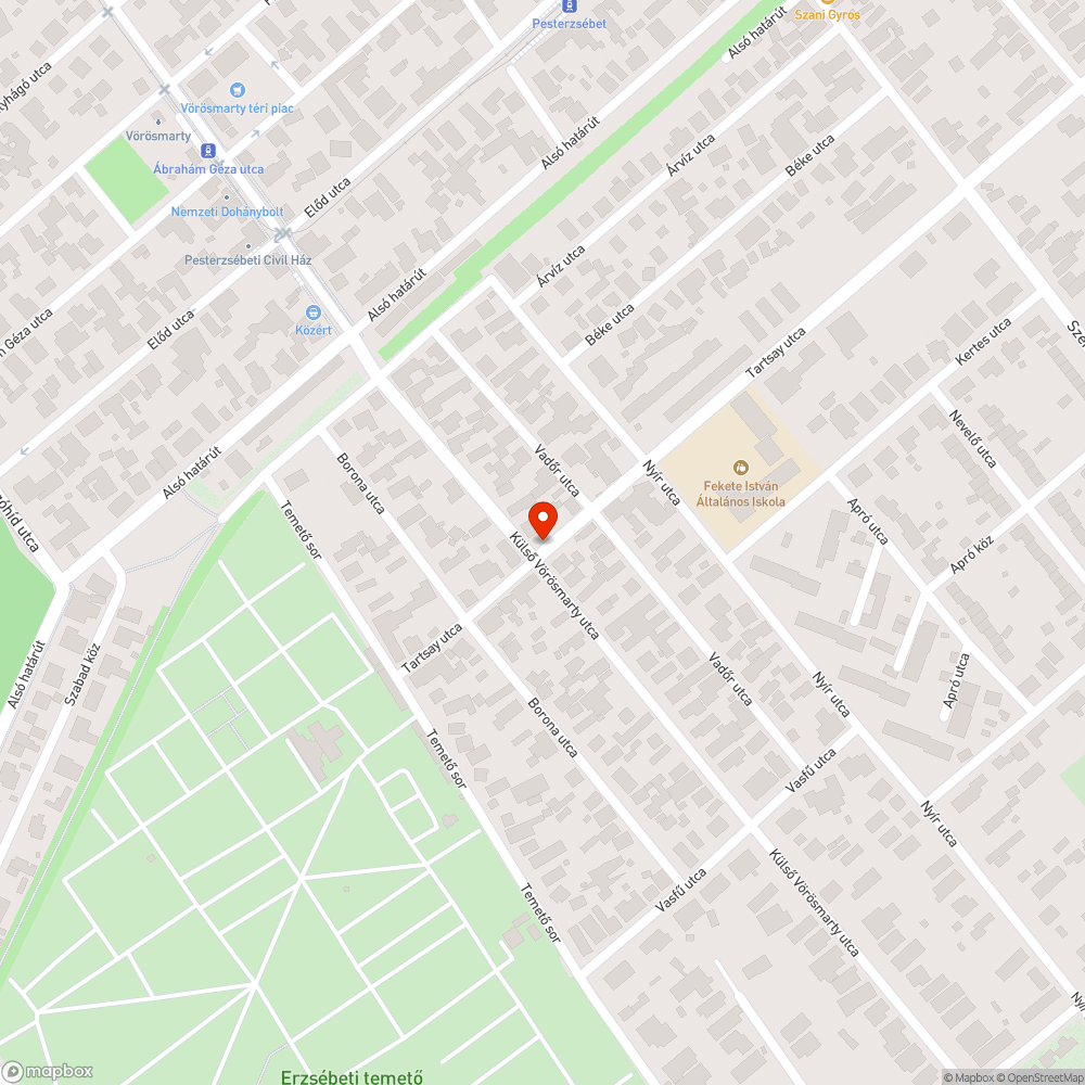 Hiányzó fák bejelentés helye