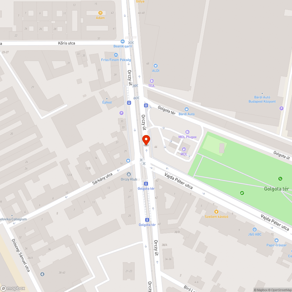 Elhagyott autógumi bejelentés helye