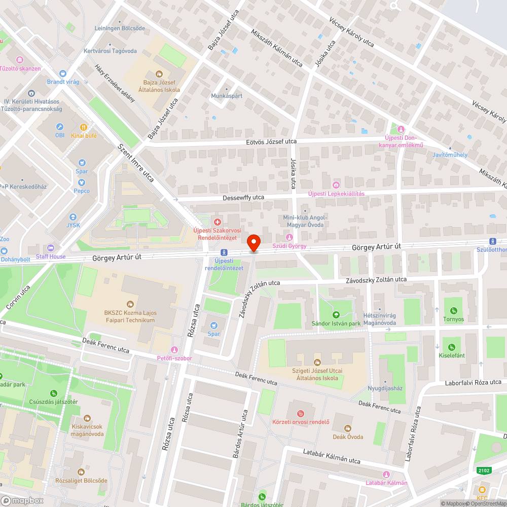 Görgey u -Szent Imre utca kereszteződésben hibás lámpaprogram bejelentés helye