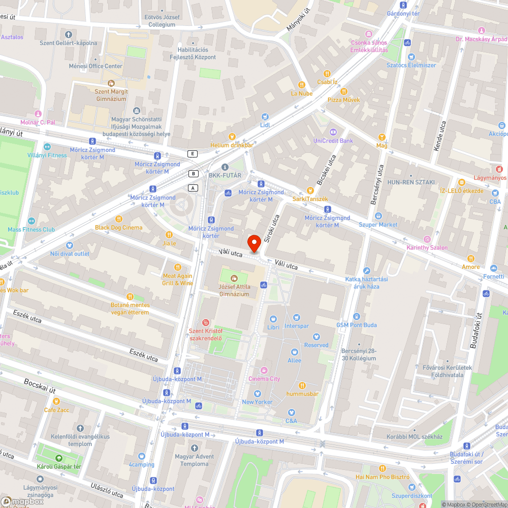 Megdőlt poller bejelentés helye