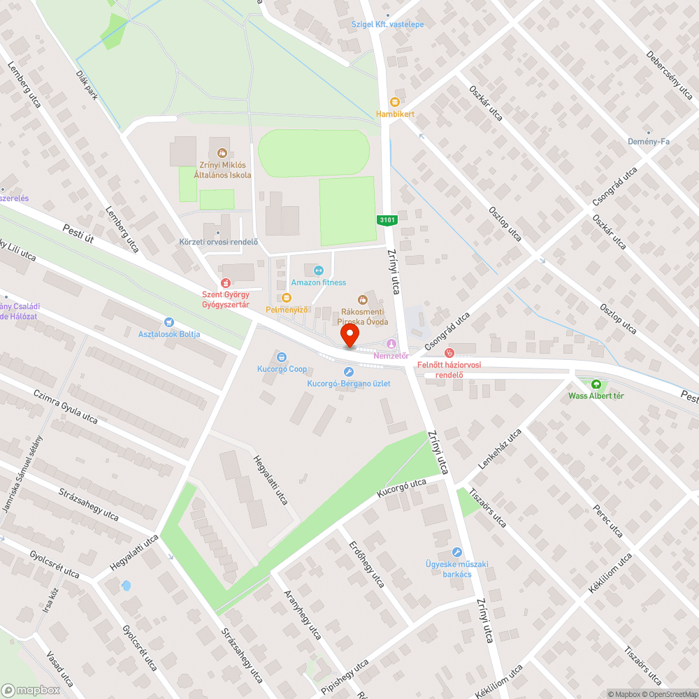 Lépcsős buszöböl bejelentés helye