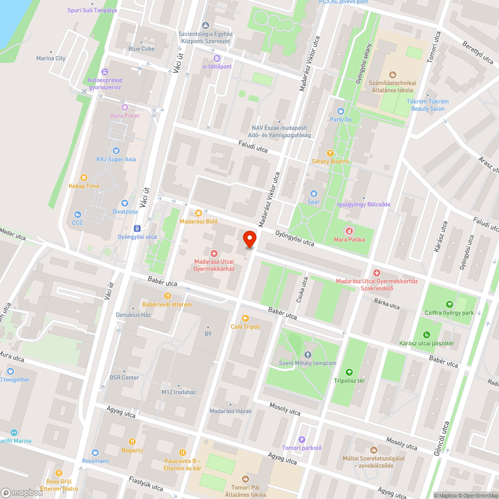 Eltömődött víznyelő bejelentés helye