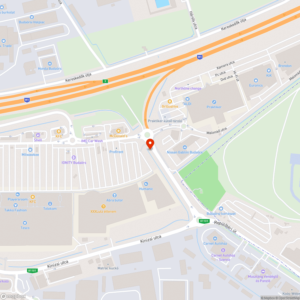 Szemetes patakpart bejelentés helye