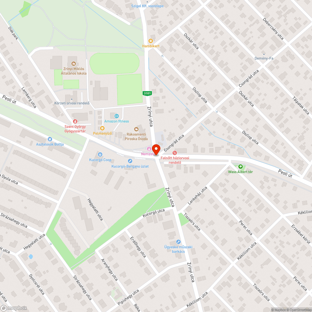 Kucorgó bejelentés helye